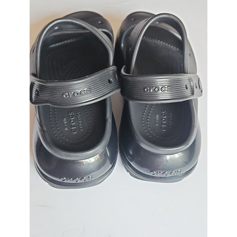 Crocs Classic Mega Crush Black Platform Sandals US 6 - Picture 3 of 9